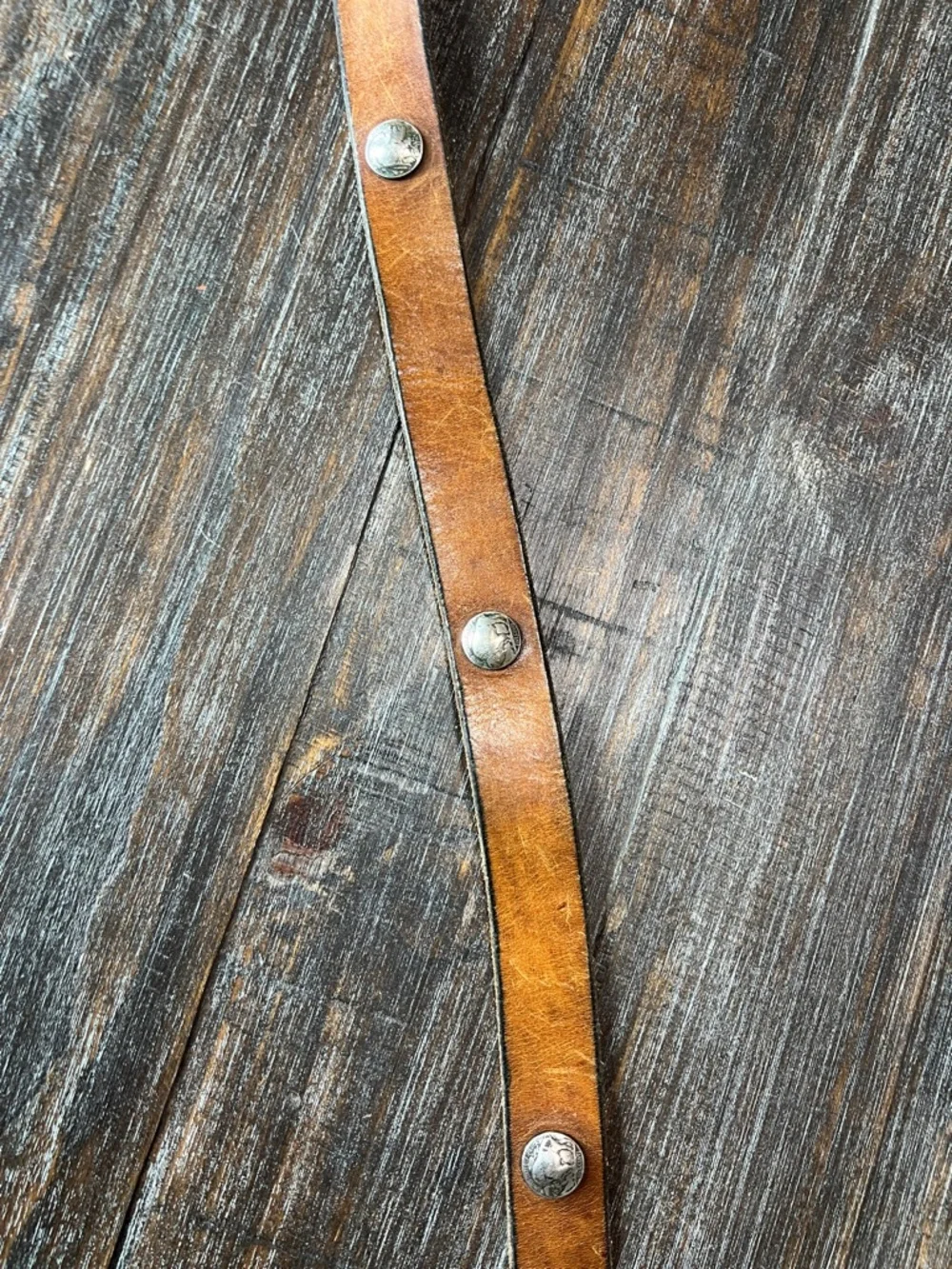 Vintage Nickel Indian Head Leather Belt and Wallet.